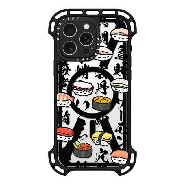 CASETiFY iPhone 16 Pro Max ケース ブラック ウルトラ バウンスケース MagSafe対応 Sushi Party mika shimizu