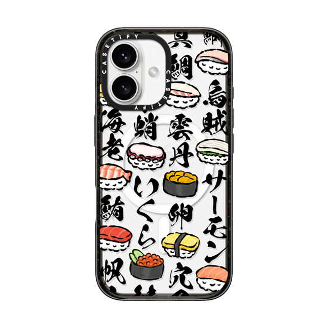 CASETiFY iPhone 16 ケース ブラック インパクトケース MagSafe対応 Sushi Party mika shimizu