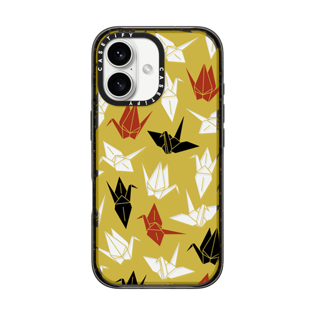 CASETiFY iPhone 16 Case Black Impact Case Origami Crane mika shimizu Father's Day CASETiFY iPhone 16 Case Black Impact Case Origami Crane mika shimizu Father's Day