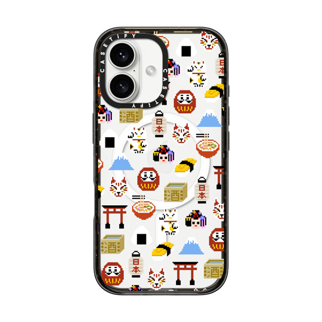 CASETiFY iPhone 16 ケース ブラック インパクトケース MagSafe対応 Japan Anime Pixel mika shimizu