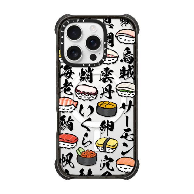 CASETiFY iPhone 16 Pro ケース ブラック ウルトラ インパクトケース MagSafe 対応 Sushi Party mika shimizu Father's Day CASETiFY iPhone 16 Pro ケース ブラック ウルトラ インパクトケース MagSafe 対応 Sushi Party mika shimizu Father's Day