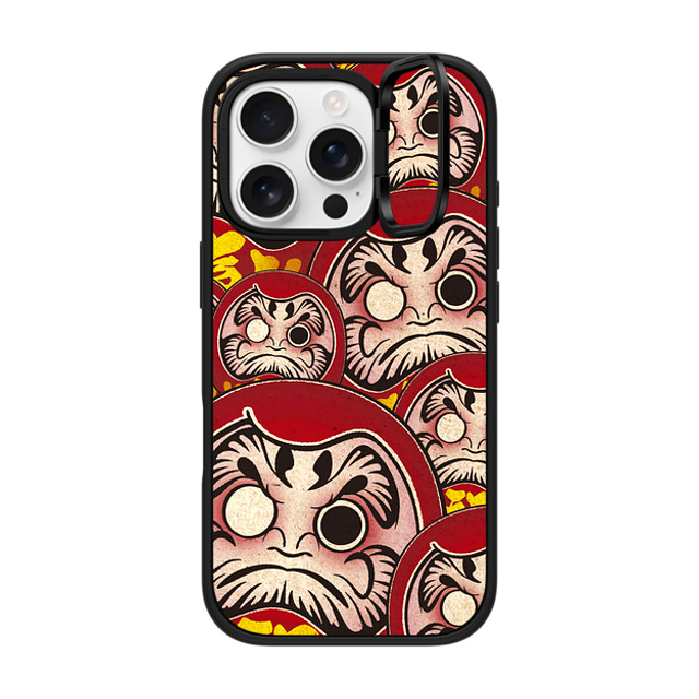 CASETiFY iPhone 16 Pro ケース マットブラック インパクトリングスタンドケース MagSafe対応 Darumas mika shimizu