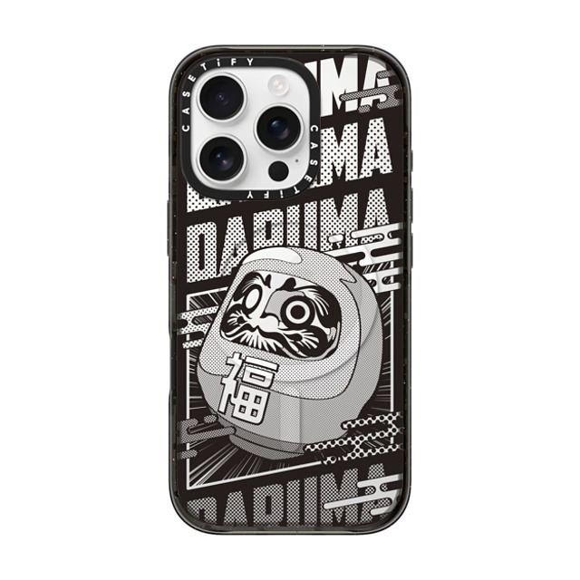 CASETiFY iPhone 16 Pro ケース ブラック インパクトケース MagSafe対応 Daruma Comic mika shimizu