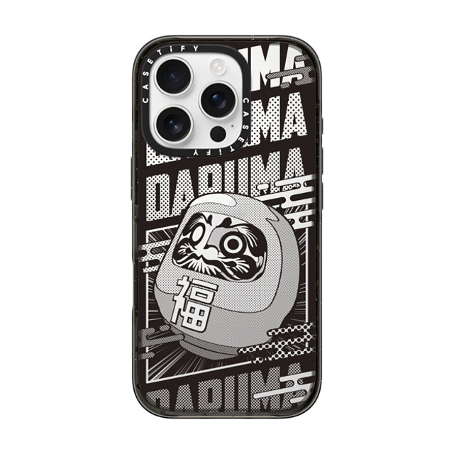 CASETiFY iPhone 16 Pro ケース ブラック インパクトケース Daruma Comic mika shimizu