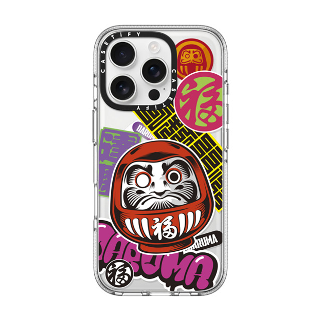 CASETiFY iPhone 16 Pro ケース クリア クリア ケース MagSafe対応 Daruma Stickers mika shimizu