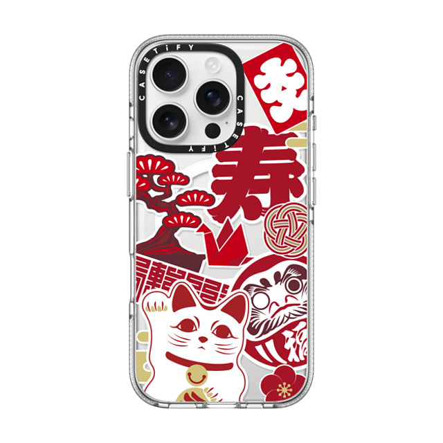 CASETiFY iPhone 16 Pro ケース クリア クリア ケース MagSafe対応 Japan icon stickers mika shimizu