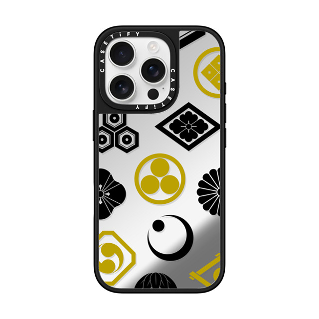 CASETiFY iPhone 16 Pro Case Silver on Black ミラーケース MagSafe対応 Crested Symbols mika shimizu Back to School CASETiFY iPhone 16 Pro Case Silver on Black ミラーケース MagSafe対応 Crested Symbols mika shimizu Back to School