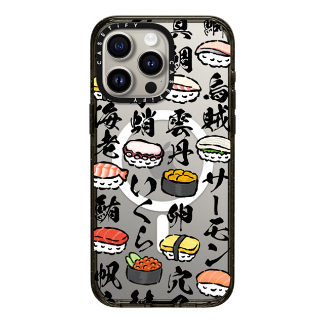 CASETiFY iPhone 15 Pro Max ケース ブラック インパクトケース MagSafe対応 Sushi Party mika shimizu