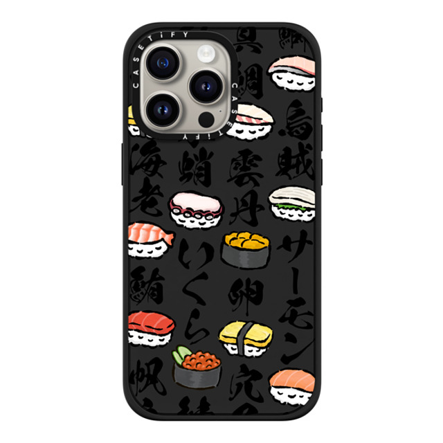 CASETiFY iPhone 15 Pro Max ケース マットブラック インパクトケース MagSafe対応 Sushi Party mika shimizu