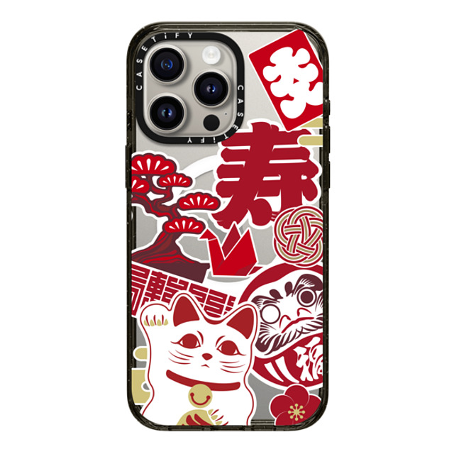 CASETiFY iPhone 15 Pro Max ケース ブラック インパクトケース MagSafe対応 Japan icon stickers mika shimizu