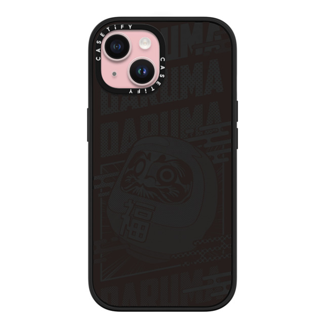 CASETiFY iPhone 15 ケース マットブラック インパクトケース MagSafe対応 Daruma Comic mika shimizu