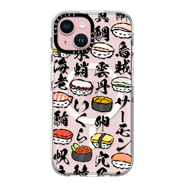 CASETiFY iPhone 15 ケース クリア クリア ケース MagSafe対応 Sushi Party mika shimizu