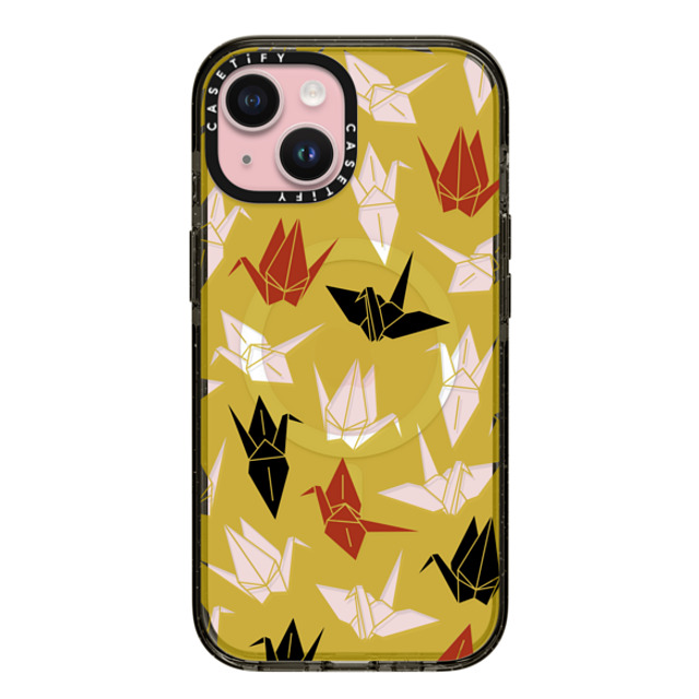 CASETiFY iPhone 15 Case Black Impact Case MagSafe Compatible Origami Crane mika shimizu Mother's Day CASETiFY iPhone 15 Case Black Impact Case MagSafe Compatible Origami Crane mika shimizu Mother's Day