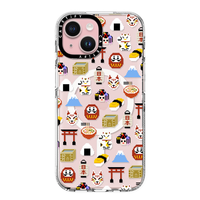 CASETiFY iPhone 15 ケース クリア クリア ケース MagSafe対応 Japan Anime Pixel mika shimizu