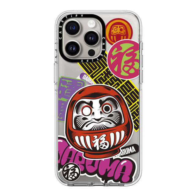 CASETiFY iPhone 15 Pro Max ケース クリア クリア ケース MagSafe対応 Daruma Stickers mika shimizu