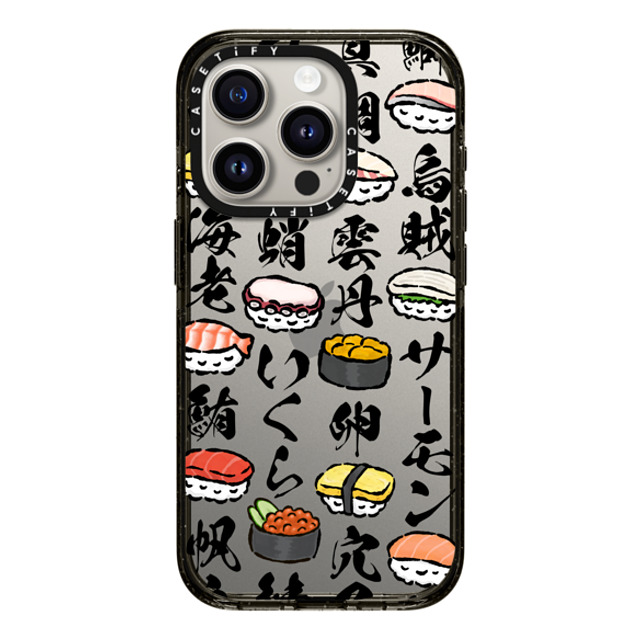 CASETiFY iPhone 15 Pro ケース ブラック インパクトケース Sushi Party mika shimizu