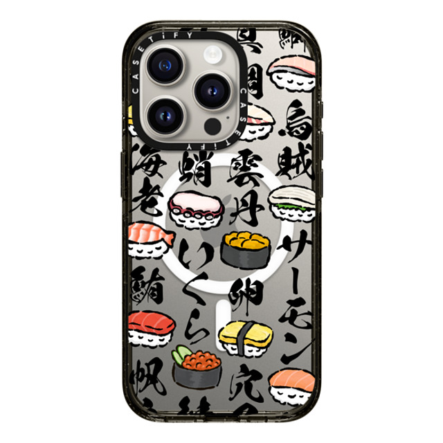 CASETiFY iPhone 15 Pro ケース ブラック インパクトケース MagSafe対応 Sushi Party mika shimizu