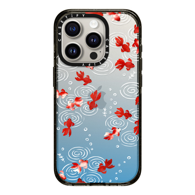 CASETiFY iPhone 15 Pro ケース ブラック インパクトケース Goldfish mika shimizu