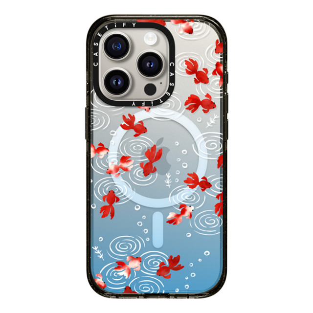 CASETiFY iPhone 15 Pro ケース ブラック インパクトケース MagSafe対応 Goldfish mika shimizu