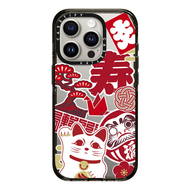 CASETiFY iPhone 15 Pro ケース ブラック インパクトケース Japan icon stickers mika shimizu