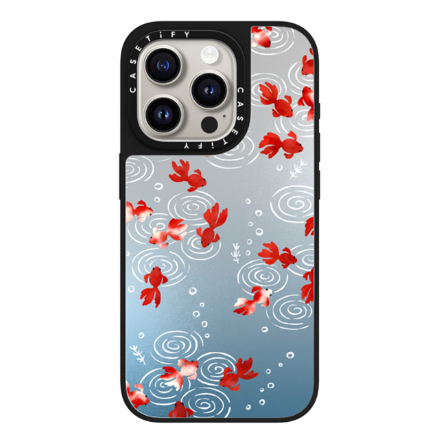 CASETiFY iPhone 15 Pro Case Silver on Black ミラーケース MagSafe対応 Goldfish mika shimizu CASETiFY iPhone 15 Pro Case Silver on Black ミラーケース MagSafe対応 Goldfish mika shimizu
