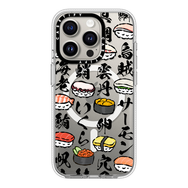 CASETiFY iPhone 15 Pro ケース クリア クリア ケース MagSafe対応 Sushi Party mika shimizu