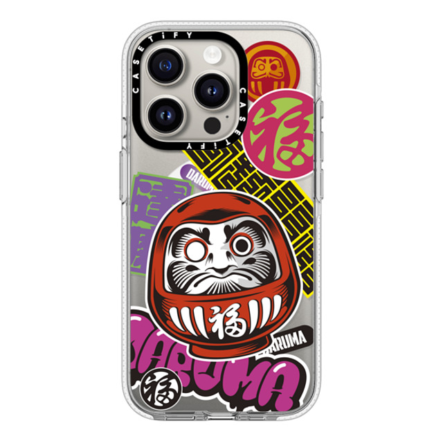 CASETiFY iPhone 15 Pro ケース クリア クリア ケース MagSafe対応 Daruma Stickers mika shimizu