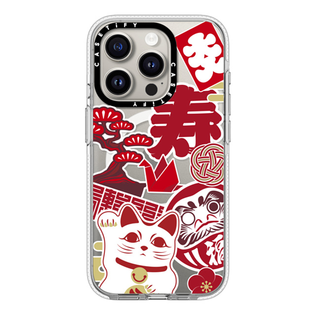 CASETiFY iPhone 15 Pro ケース クリア クリア ケース MagSafe対応 Japan icon stickers mika shimizu