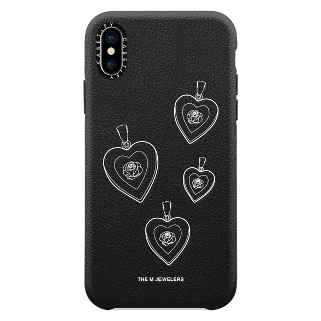 The M Jewelers x CASETiFY iPhone X ケース ジェットブラック ペブルケース Rose Locket The M Jewelers x CASETiFY iPhone X ケース ジェットブラック ペブルケース Rose Locket