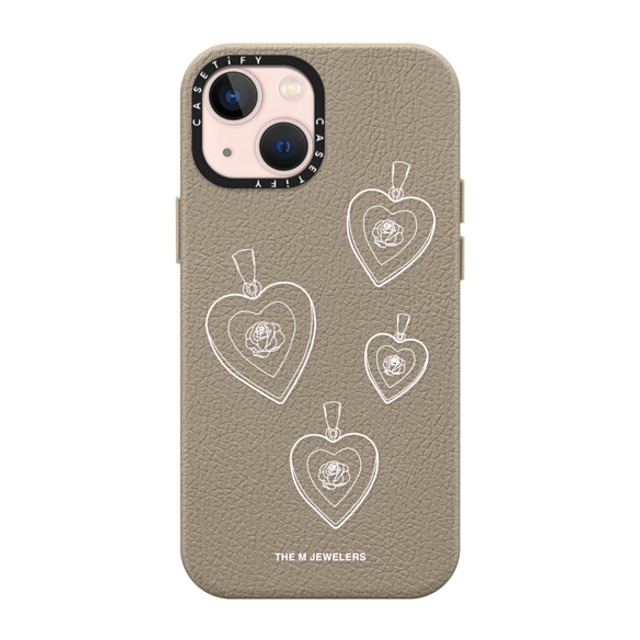 The M Jewelers x CASETiFY iPhone 13 Mini Case Floral,Heart Greige ペブルケース MagSafe対応 Rose Locket Mother's Day The M Jewelers x CASETiFY iPhone 13 Mini Case Floral,Heart Greige ペブルケース MagSafe対応 Rose Locket Mother's Day