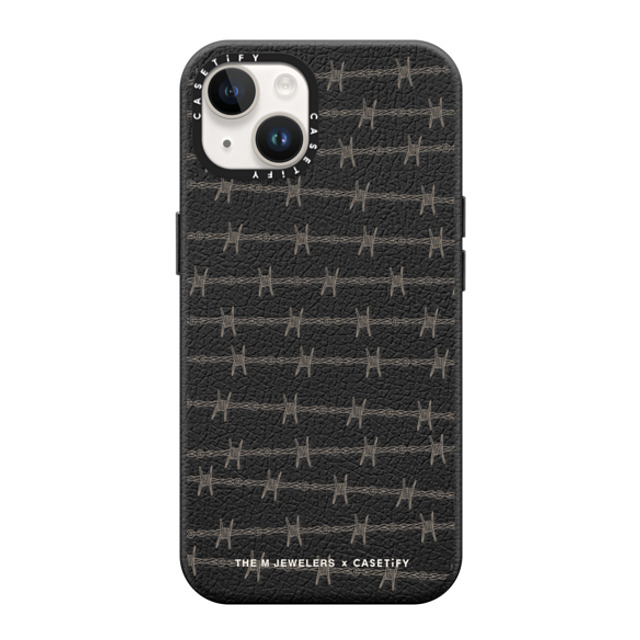 The M Jewelers x CASETiFY iPhone 14 Case ジェットブラック ペブルケース MagSafe対応 Barbed Wire The M Jewelers x CASETiFY iPhone 14 Case ジェットブラック ペブルケース MagSafe対応 Barbed Wire