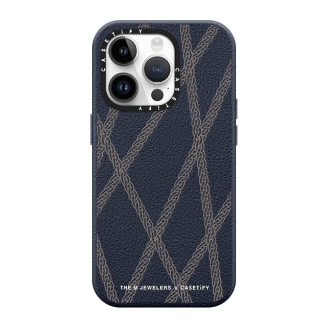The M Jewelers x CASETiFY iPhone 14 Pro Case ネイビーブルー ペブルケース MagSafe対応 Chain Tapes The M Jewelers x CASETiFY iPhone 14 Pro Case ネイビーブルー ペブルケース MagSafe対応 Chain Tapes