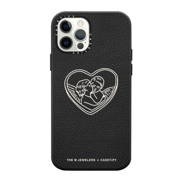 The M Jewelers x CASETiFY iPhone 12 Pro ケース ジェットブラック ペブルケース Angel Luv