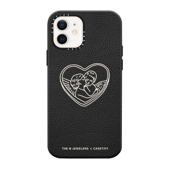 The M Jewelers x CASETiFY iPhone 12 ケース ジェットブラック ペブルケース Angel Luv