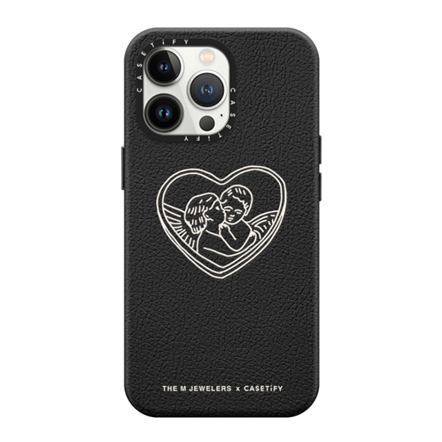 The M Jewelers x CASETiFY iPhone 13 Pro ケース ジェットブラック ペブルケース MagSafe対応 Angel Luv