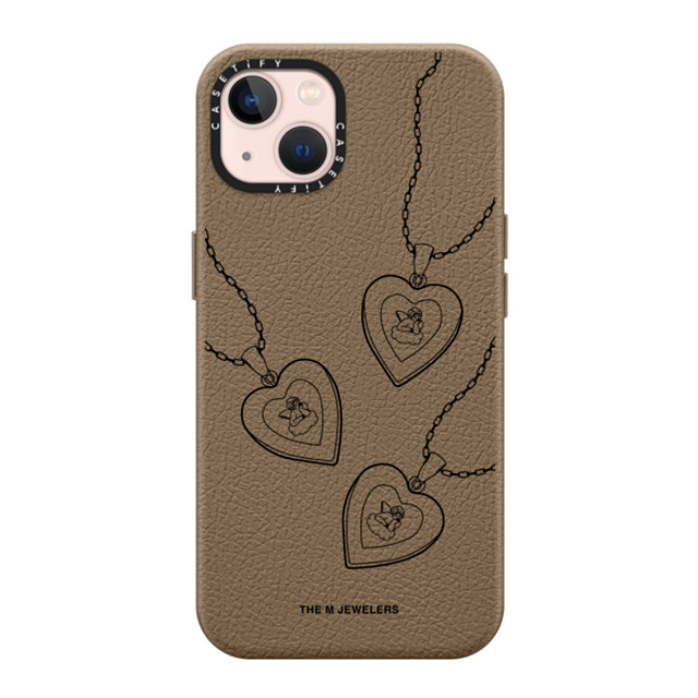 The M Jewelers x CASETiFY iPhone 13 Case Etoupe ペブルケース MagSafe対応 Angel Locket The M Jewelers x CASETiFY iPhone 13 Case Etoupe ペブルケース MagSafe対応 Angel Locket