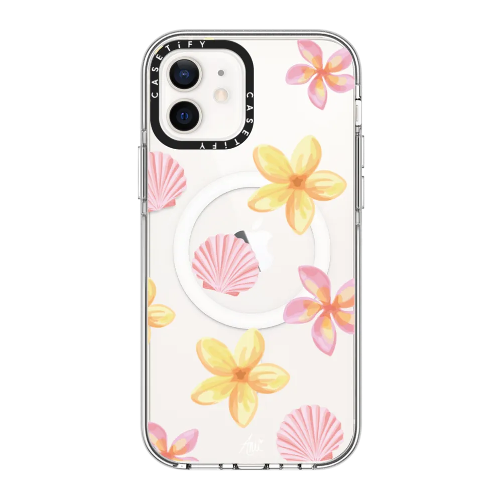 Impact Clear iPhone 12 Case MagSafe Compatible - Tropical Holibob