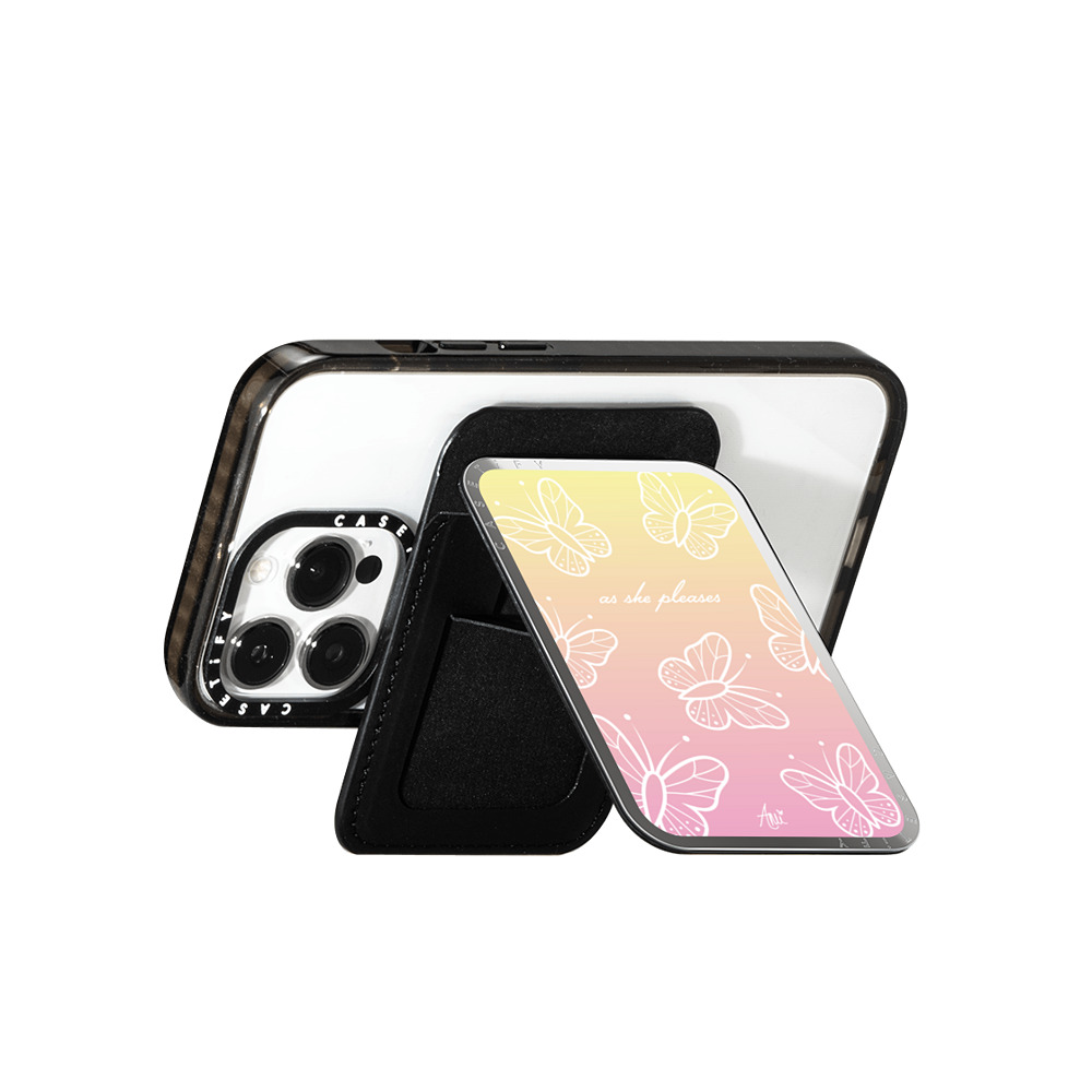 CASETiFY Snappy カードホルダースタンド シルバー Snappy ミラー カードホルダースタンド MagSafe対応 As She Pleases ami charlize CASETiFY Snappy カードホルダースタンド シルバー Snappy ミラー カードホルダースタンド MagSafe対応 As She Pleases ami charlize