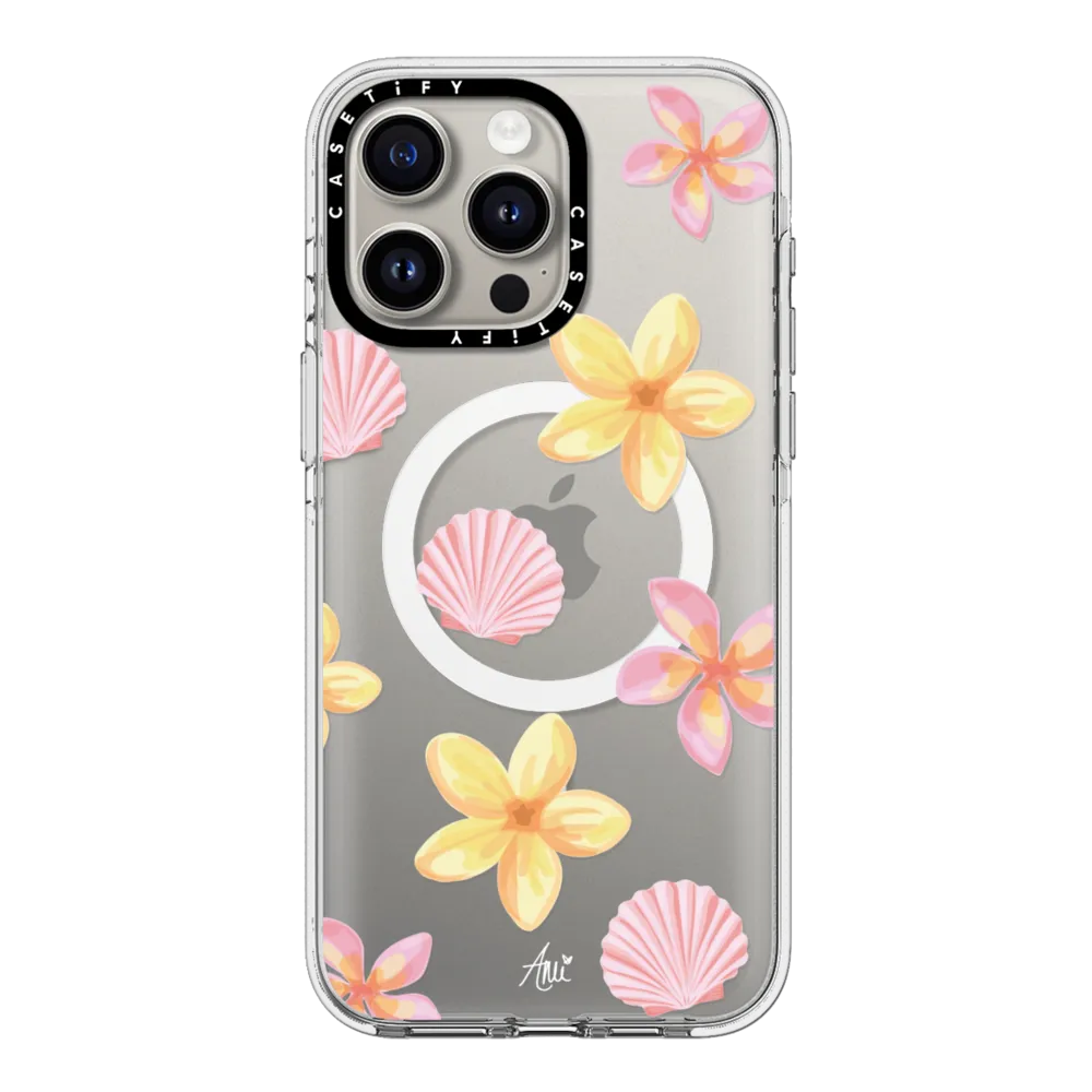 Clear iPhone 15 Pro Max Case MagSafe Compatible - Tropical Holibob