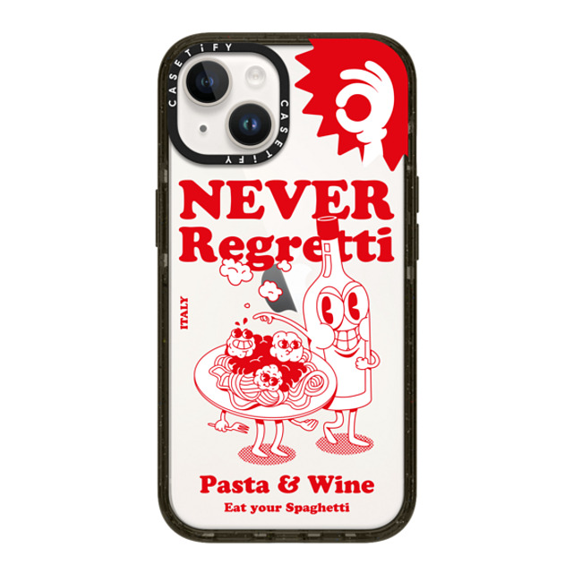 Marcello x CASETiFY iPhone 14 ケース ブラック インパクトケース Never Regretti