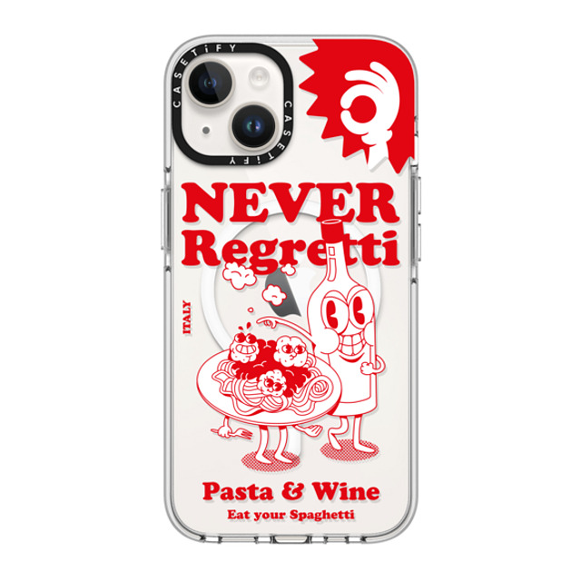 Marcello x CASETiFY iPhone 14 ケース クリア クリア ケース MagSafe対応 Never Regretti