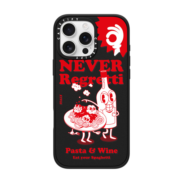 Marcello x CASETiFY iPhone 16 Pro Max ケース マットブラック インパクトケース MagSafe対応 Never Regretti