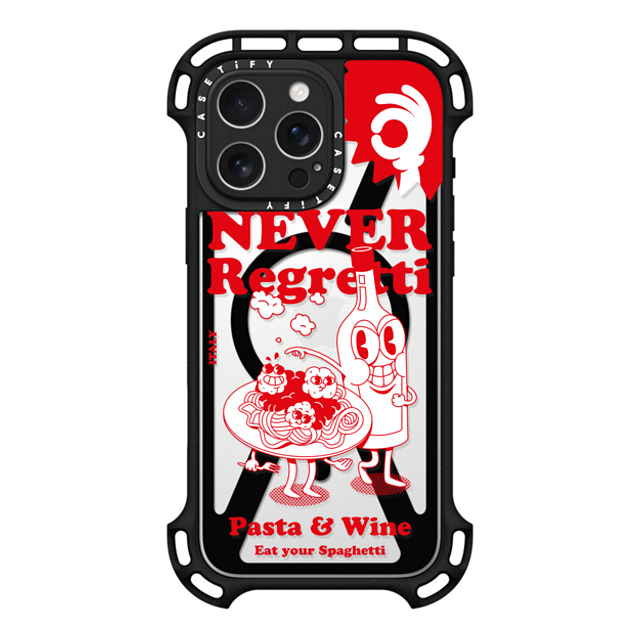 Marcello x CASETiFY iPhone 16 Pro Max ケース ブラック ウルトラ バウンスケース MagSafe対応 Never Regretti