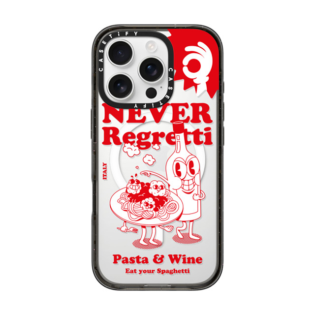 Marcello x CASETiFY iPhone 16 Pro ケース ブラック インパクトケース MagSafe対応 Never Regretti