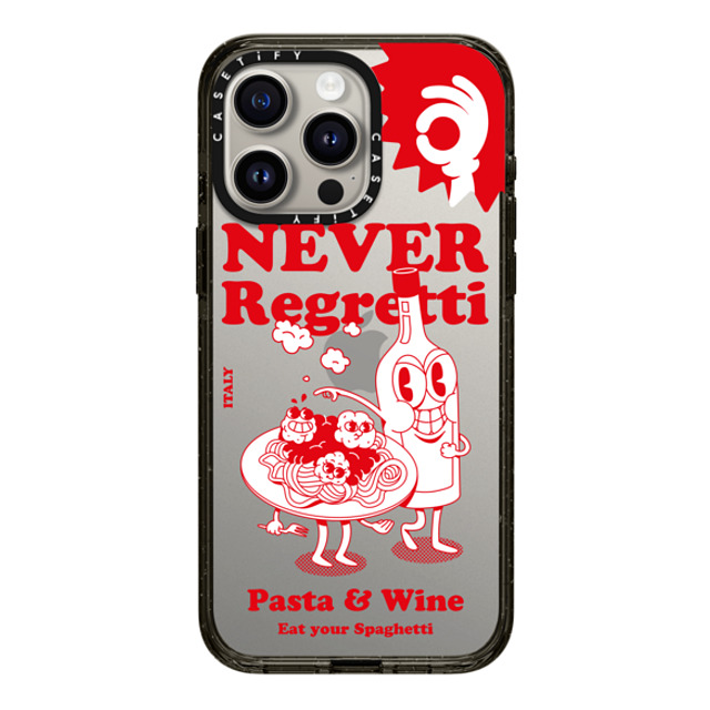 Marcello x CASETiFY iPhone 15 Pro Max ケース ブラック インパクトケース Never Regretti