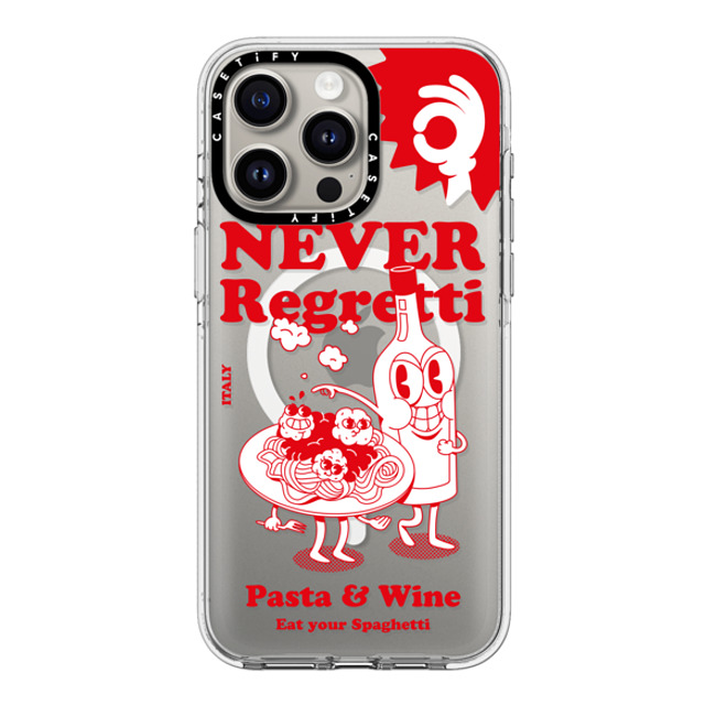 Marcello x CASETiFY iPhone 15 Pro Max ケース クリア クリア ケース MagSafe対応 Never Regretti