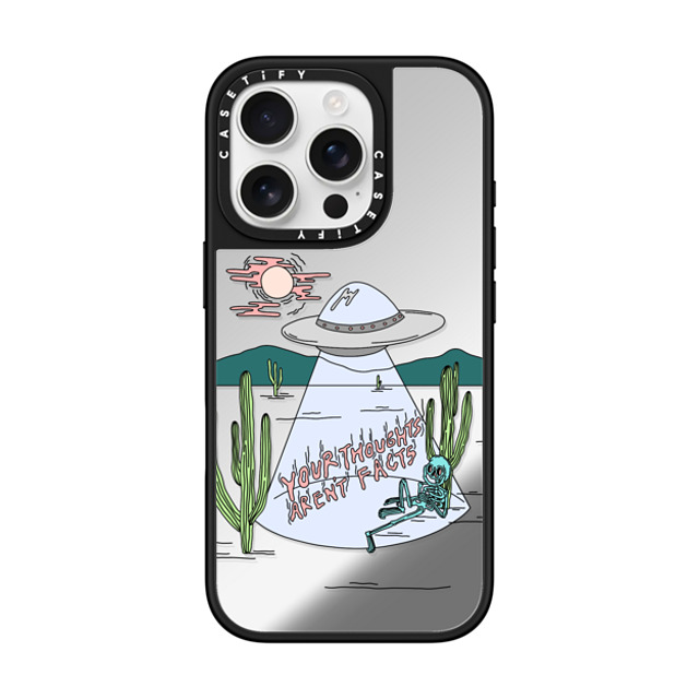 Emma Atterbury x CASETiFY iPhone 16 Pro Case Surrealism,Weird Silver on Black ミラーケース MagSafe対応 Your Thoughts by Emma Atterbury Back to School Emma Atterbury x CASETiFY iPhone 16 Pro Case Surrealism,Weird Silver on Black ミラーケース MagSafe対応 Your Thoughts by Emma Atterbury Back to School