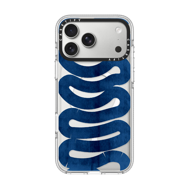 Alex Khabbazi x CASETiFY iPhone 17 Pro Max �P�[�X Snake,Nature �N���A �C���p�N�g �N���A�P�[�X MagSafe�Ή� WAVES IN BLUE