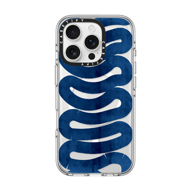 Alex Khabbazi x CASETiFY iPhone 16 Pro Case Snake,Nature クリア クリア ケース MagSafe対応 WAVES IN BLUE Back to School Alex Khabbazi x CASETiFY iPhone 16 Pro Case Snake,Nature クリア クリア ケース MagSafe対応 WAVES IN BLUE Back to School