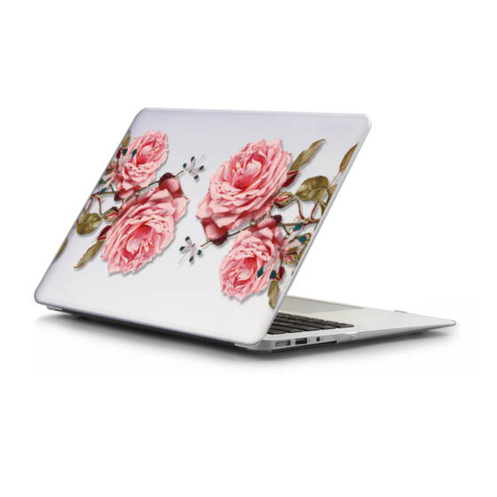 MacBook Pro Hard Cover White Romantic Beautiful Floral Tulip Plastic Hard Shell Compatible Mac Air 11 Pro 13 15 Mac Book Pro Case Protection for MacBook 2016-2019 Version